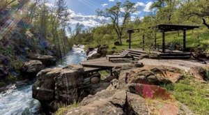 A Hidden Paradise In NorCal, This Cabin In Whitmore Has A Private Waterfall And Babbling Creek
